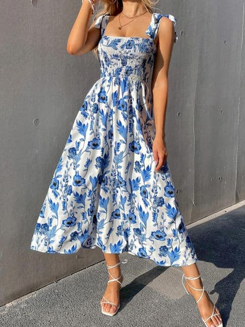 BandS -Blue print Dress