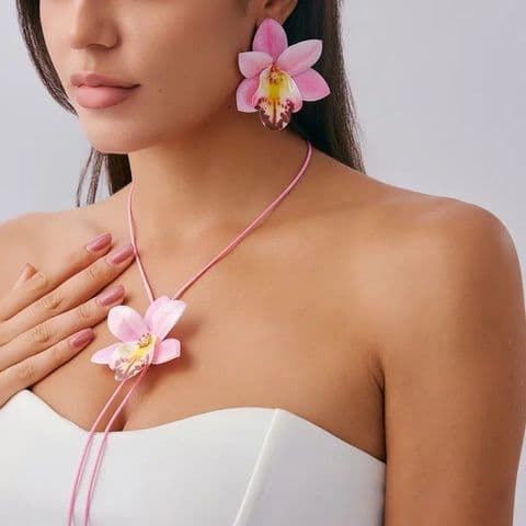 BandS - Bohemian Fabric Pink Orchid Earrings £14.99