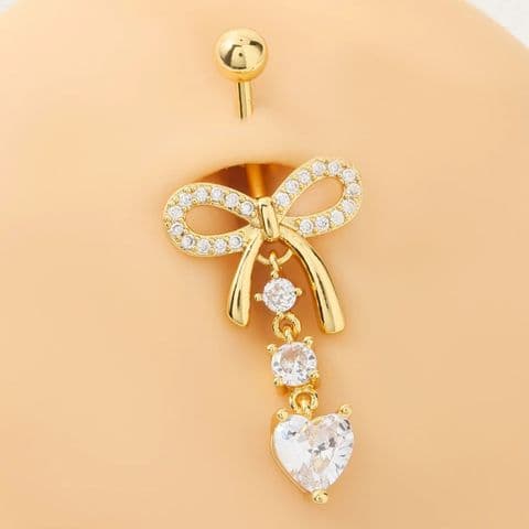 BandS - Bow & Heart Belly Bar £14.99
