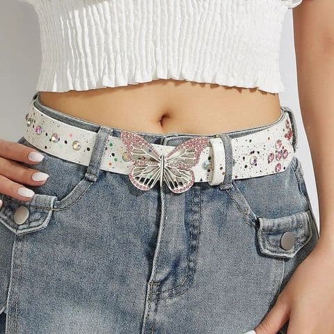 BandS -Butterfly Decorated Rhinestone Belt £24.95