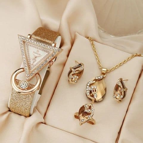 BandS - Champagne Peacock Watch Set £29.95