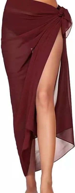 BandS - Chiffon Sarong Wine Red