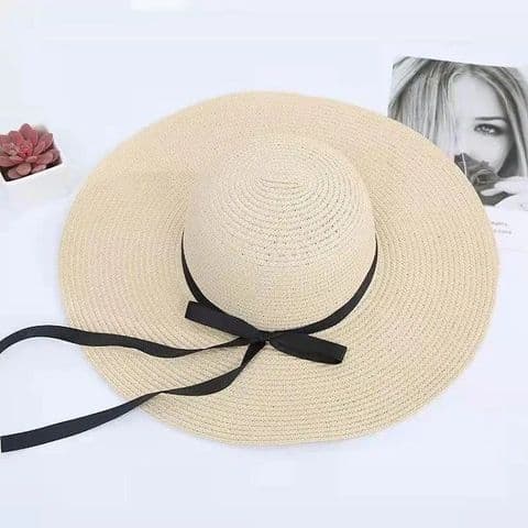 BandS - Classic Style Big Eaves Sun Hat Beige