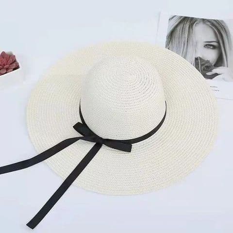 BandS - Classic Style Big Eaves Sun Hat White
