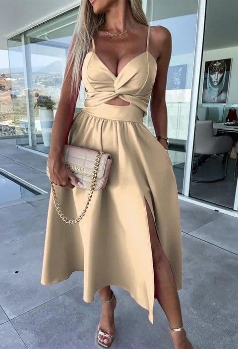 BandS - Criss Cross Dress Beige