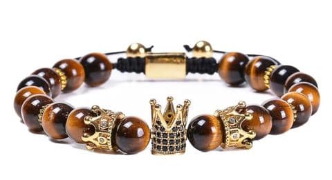 BandS - Crown Tiger Eye Natural Stone Bracelet £14.99
