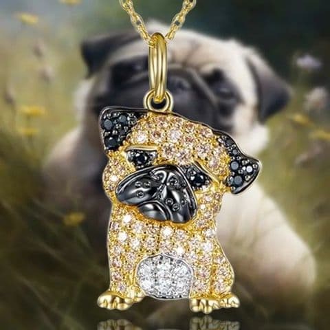 BandS - Diamonte Pug Necklace £14.99