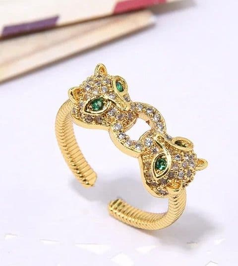 BandS - Double Leopard Head Ring £14.99