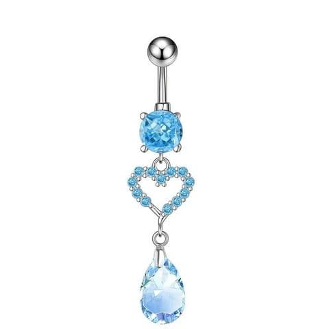 BandS - Elegant Blue Heart Shape Belly Bar £14.99