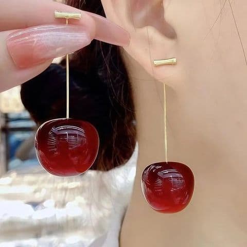 BandS - Elegant Cherry Resin Drop Earrings £14.99