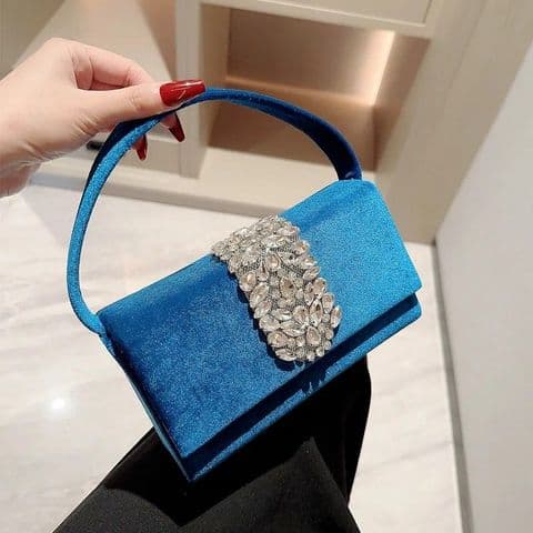 BandS - Elegant Classic Style Square Buckle Evening Bag Turquois