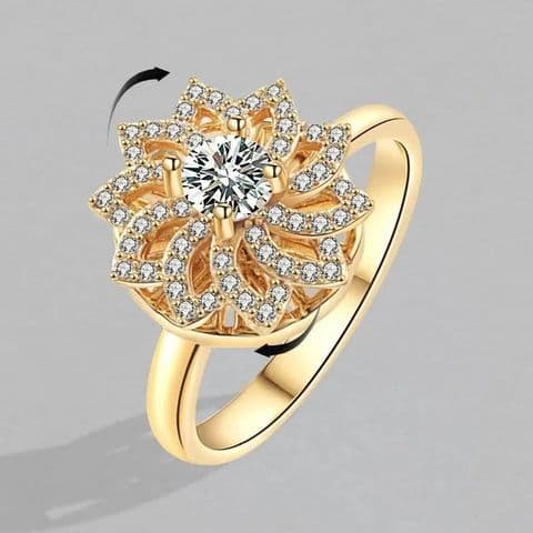 BandS - Elegant Flower Copper Zircon Rotating Ring £14.99
