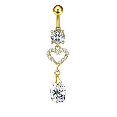 BandS - Elegant Gold Heart Shape Belly Bar £14.99