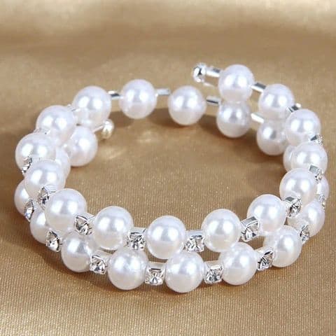 BandS - Elegant Imitation Pearl Ferroally 2 strand Bracelet £29.95