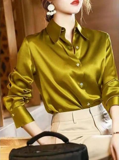 BandS - Elegant Satin Plain Colour Mustard/Yellow