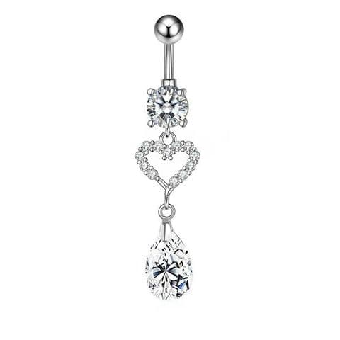 BandS - Elegant Silver Heart Shape Belly Bar £14.99
