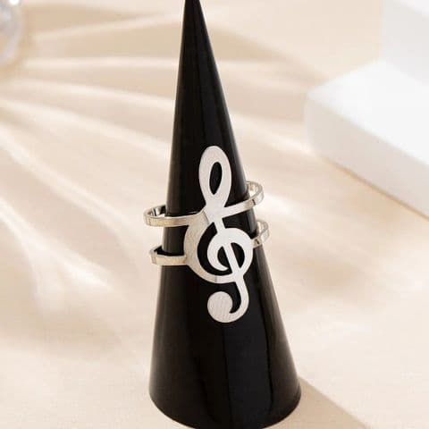 BandS - Elegant Simple Style Silver Treble Clef Ring £14.99