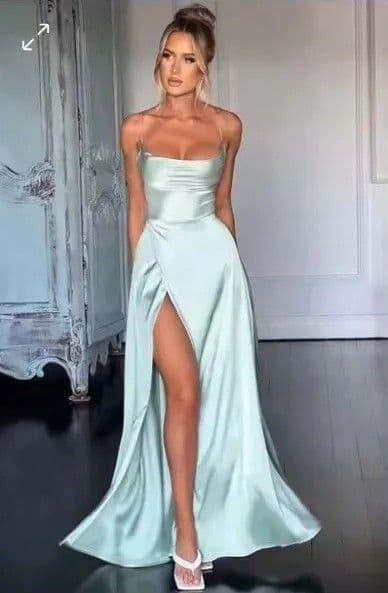 BandS - Elegant Thin Strap Fruit Green Dress