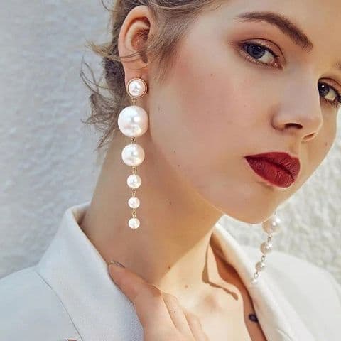 BandS - Ethnic Style Geometric Alloy Artificial Pearl Gemstones Earrings £14.99