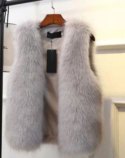 BandS - Faux Fur Gilet Grey