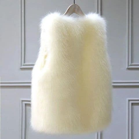 BandS - Faux Fur Gilet White