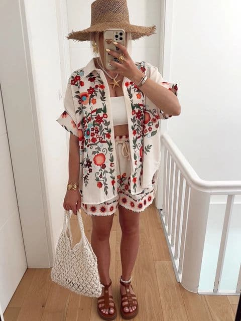 BandS - Flower Linen & Polyester Co-ord set