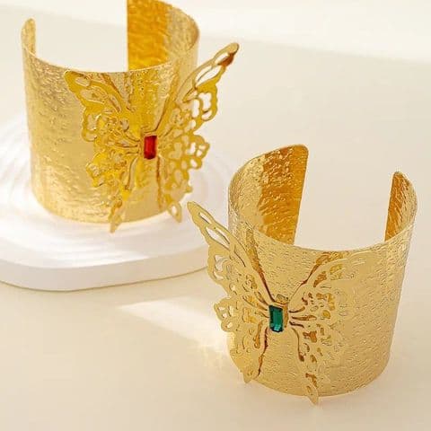 BandS - Gold Butterfly solid Bangle £14.99