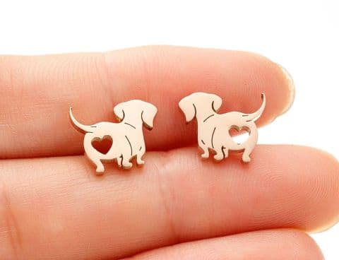 BandS - Gold Dog Stud Earings £14.99