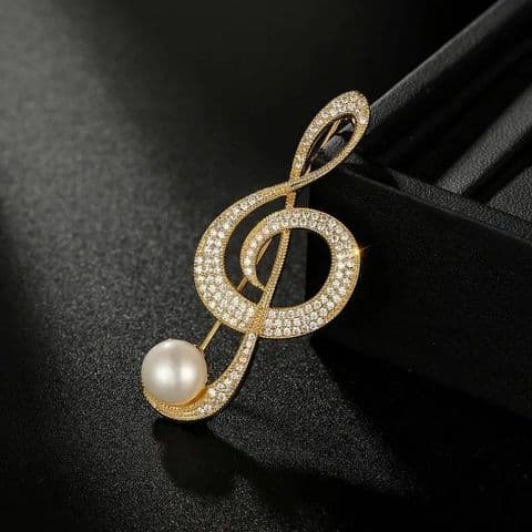 BandS - Gold Treble Clef Pin Note £14.99