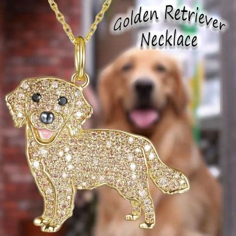 BandS - Golden Retriever Diamonte Necklace £14.99