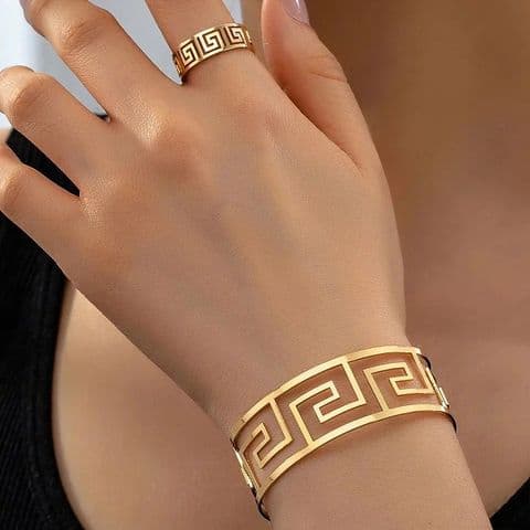 BandS - Greek Key Bracelet & Ring Set £14.99