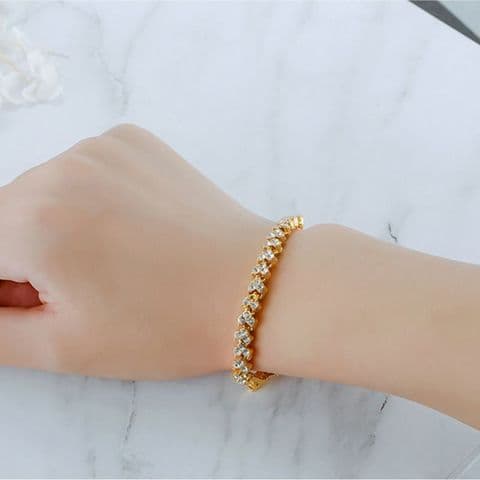 BandS - Heart Shape Artificial Crystal Gold Bracelet £14.99