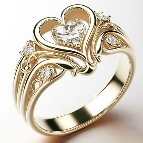 BandS - Heart Shape Claw Setting Ring £14.99
