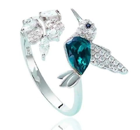 BandS - Humming Bird White Gold Plated Rhinestone Ring  £14.99
