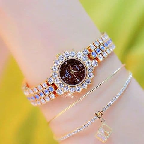 BandS - Ice Blue Gold Diamond Watch £29.95