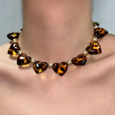 BandS - Leopard Print Love Heart Necklace. £14.99