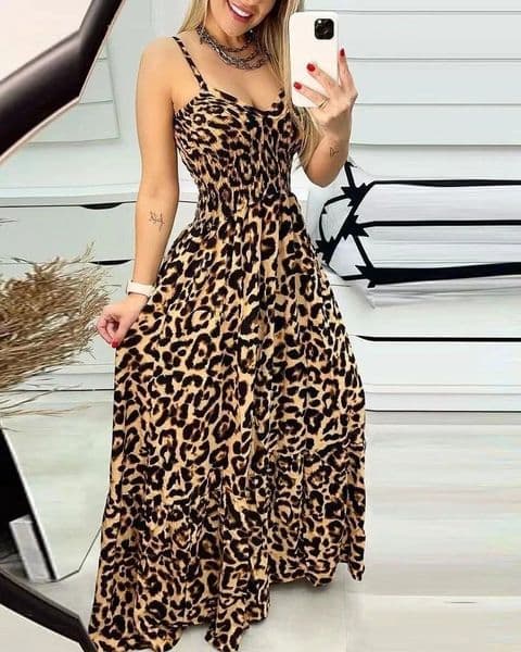BandS - Leopard Summer Dress Beige