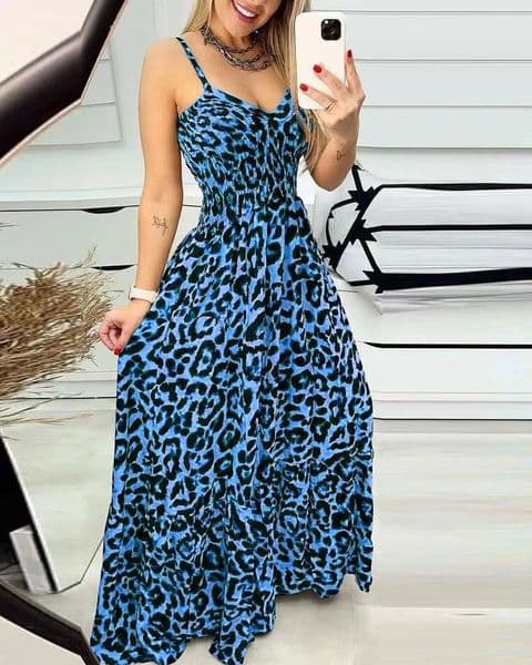 BandS - Leopard Summer Dress Blue