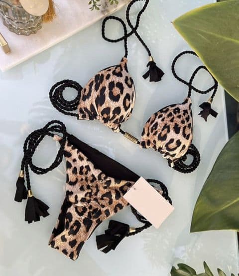 BandS - Light Colour Leopard tie side Bikini