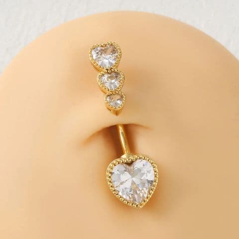 BandS - Love Heart Micro-Paved Zircon Belly Bar £14.99