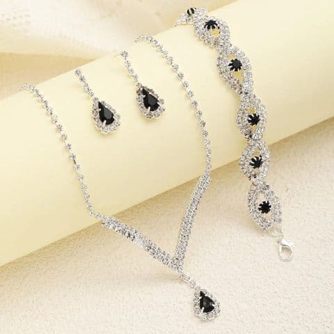 BandS - Luxurious Rhinstone Water Droplet 4 piece necklace set £29.95