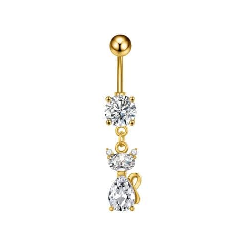 BandS - Micro Paved Zircon CAT Belly Bar £14.99