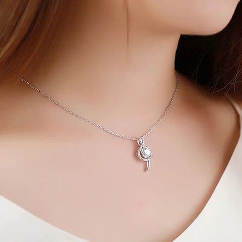 BandS - Moissanite Lab Diamond Treble Clef Pendant £75.00