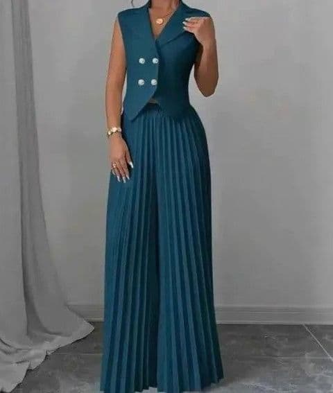 BandS - New Summer Casual Pant Co-ord Set Navy
