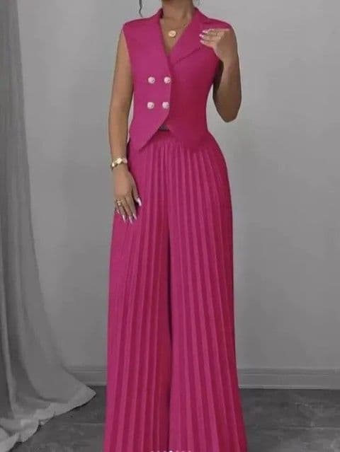 BandS - New Summer Casual Pant Co-ord Set Rose Pink