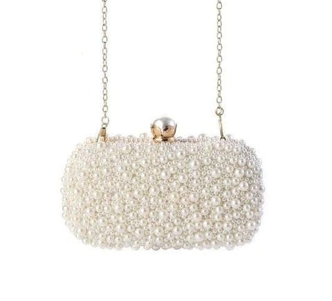 BandS - Pearl Clutch Bag Cream/Ivory