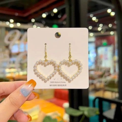 BandS - Pearl Heart Earrings £14.99