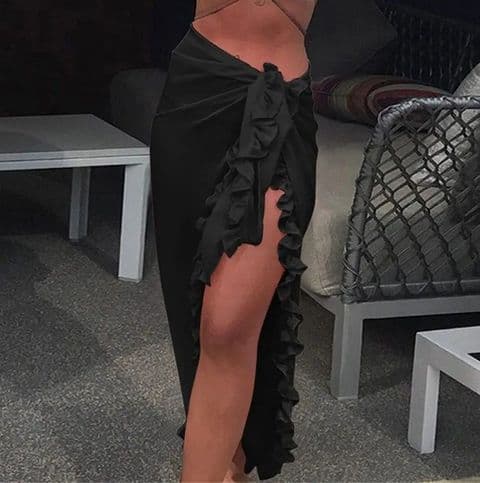 BandS - Polyester Chiffon Sarong Black