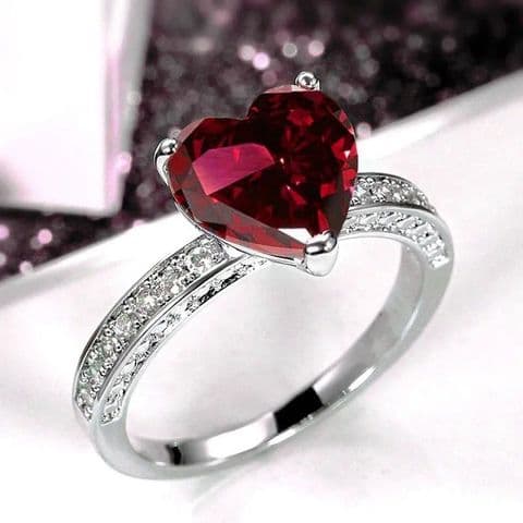 BandS - RED Heart-shaped Diamond Zircon £14.99