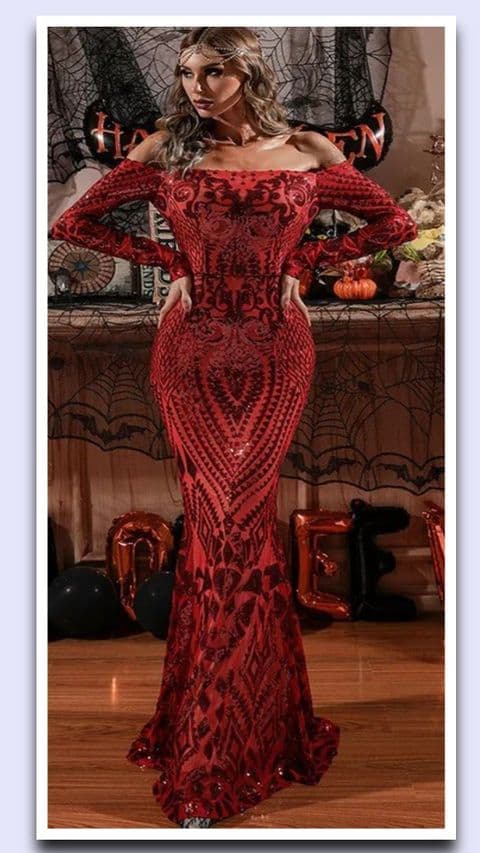 BandS -  Red Sequined dress